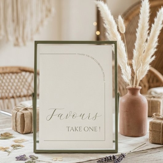 Modern Calligraphy Minimalist Arch Favors Sign Einladung