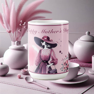 Modern Calligraphy Mothers Foto Plum Watercolor Kaffeetasse