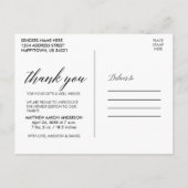 Modern Calligraphy New Baby Vielen Dank Postkarte (Rückseite)