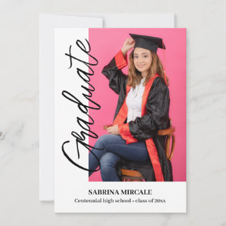 Modern Calligraphy Photo Graduate Ankündigung