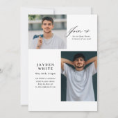 Modern Calligraphy Photo Graduation Announcement Einladung (Rückseite)