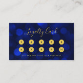 Modern Calligraphy Sapphire Blue Bokeh Lights Treuekarte (Vorderseite)
