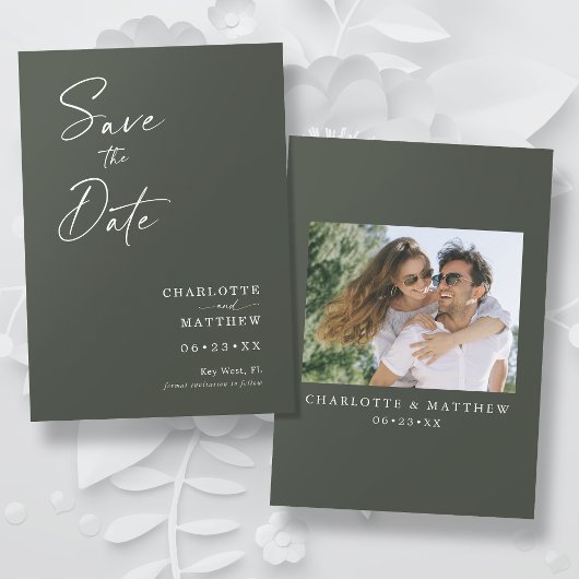 Modern Calligraphy Script 1 Foto New Olive Save The Date