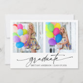 Modern Calligraphy Script 2 Foto Abschluss Ankündigung (Vorderseite)