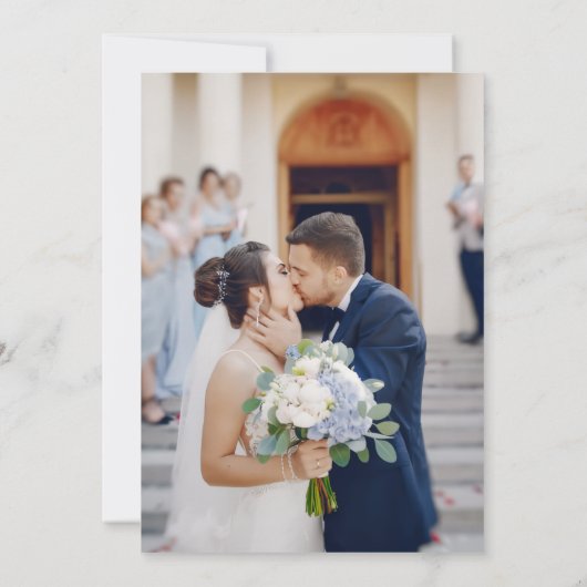 Modern Calligraphy Script 2 Photo Overlay Wedding Einladung (Rückseite)