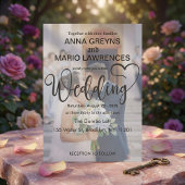 Modern Calligraphy Script 2 Photo Overlay Wedding Einladung