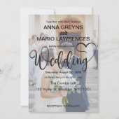 Modern Calligraphy Script 2 Photo Overlay Wedding Einladung (Vorderseite)