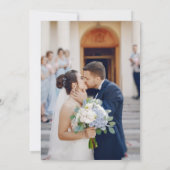 Modern Calligraphy Script 2 Photo Overlay Wedding Einladung (Rückseite)