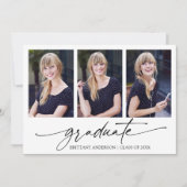 Modern Calligraphy Script 3 Foto Abschluss Ankündigung (Vorderseite)