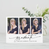 Modern Calligraphy Script 3 Foto Abschluss Ankündigung (Stehend Vorderseite)