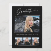 Modern Calligraphy Script 4 Foto Abschluss Ankündigung (Vorderseite)