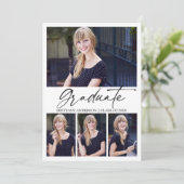 Modern Calligraphy Script 4 Foto Abschluss Ankündigung (Stehend Vorderseite)