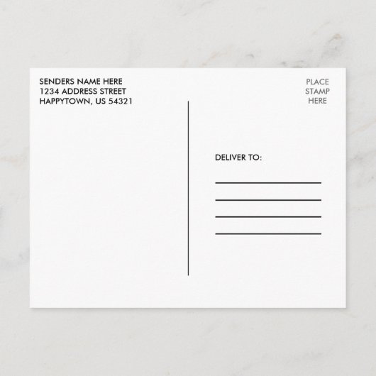 Modern Calligraphy Script 4 Foto Abschluss Postkarte (Rückseite)