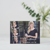 Modern Calligraphy Script 4 Foto Abschluss Postkarte (Stehend Vorderseite)