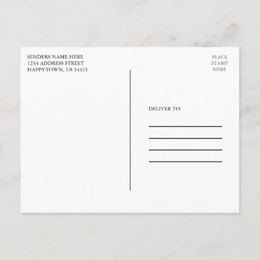 Modern Calligraphy Script 5 Foto Abschluss Postkarte (Rückseite)