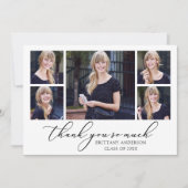 Modern Calligraphy Script 5 Fotos Abschluss Dankeskarte (Vorderseite)