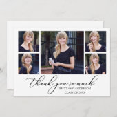 Modern Calligraphy Script 5 Fotos Abschluss Dankeskarte (Vorne/Hinten)