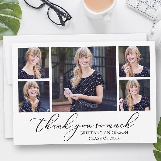 Modern Calligraphy Script 5 Fotos Abschluss Dankeskarte