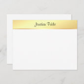 Modern Calligraphy Script Name Gold White Mitteilungskarte (Vorne/Hinten)