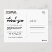 Modern Calligraphy Script New Baby Love Thanks W Postkarte (Rückseite)