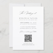 Modern Calligraphy Script Photo QR Code Wedding Einladung (Rückseite)