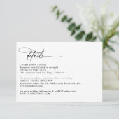 Modern Calligraphy Script Simple Wedding Details Begleitkarte (Stehend Vorderseite)