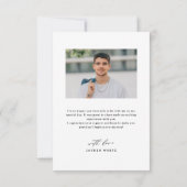 Modern Calligraphy Simple Photo Graduation Dankeskarte (Rückseite)