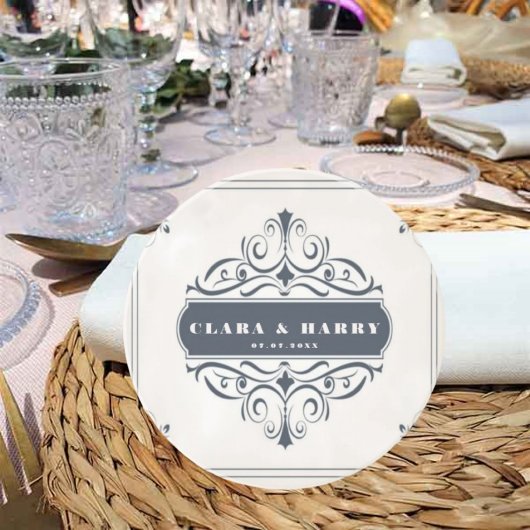 Modern calligraphy vintage floral wedding  getränkeuntersetzer