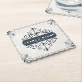 Modern calligraphy vintage floral wedding untersetzer (angewinkelt)