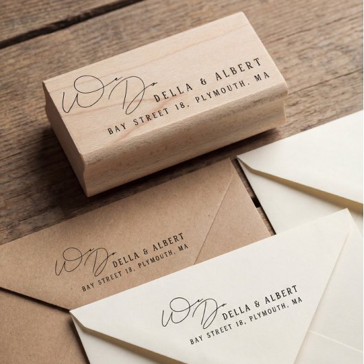 Modern Calligraphy We Do Wedding Return Address Gummistempel