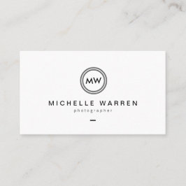Modern Camera Lens Initials Logo B/W Fotograf Visitenkarte