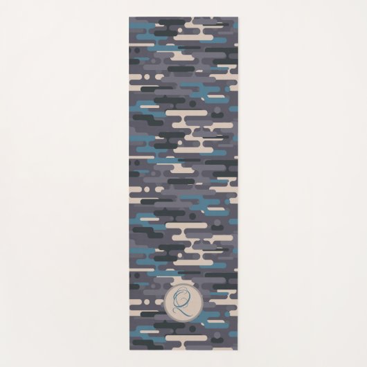 Modern Camouflage Aquamarin Reversible Yoga Mat Yogamatte (Vorderseite)