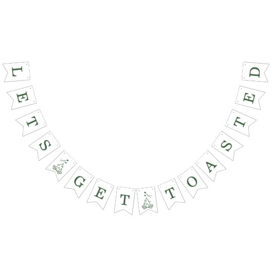 Modern Camp Bachelorette Green Wimpelkette (Alle)