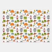 Modern Camping Icons Adventure Wrapping Paper Geschenkpapier Set (Vorderseite)
