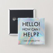 Modern Can I Help Charity Event Volunteer Custom Button (Vorne & Hinten)