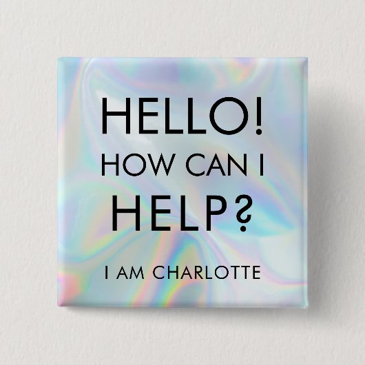 Modern Can I Help Charity Event Volunteer Custom Button (Vorderseite)