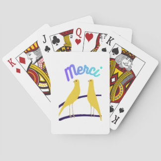 Modern Canary & "Merci" - Japandi Style Art Spielkarten