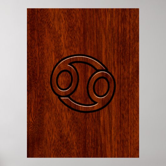 Modern Cancer Zodiac Sign on Mahogany Dekoration (Vorne)