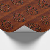 Modern Cancer Zodiac Sign on Mahogany Dekoration Geschenkpapier (Ecke)