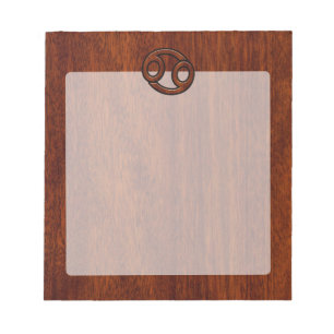 Modern Cancer Zodiac Sign on Mahogany Dekoration Notizblock