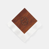 Modern Cancer Zodiac Sign on Mahogany Dekoration Serviette (Ecke)
