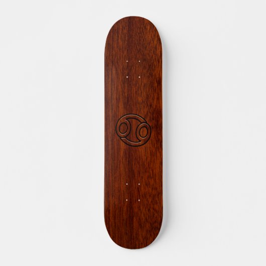 Modern Cancer Zodiac Sign on Mahogany Dekoration Skateboard (Vorne)