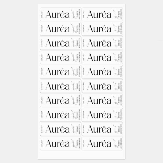 Modern Candle Jar Thin Vertikal Label Etiketten (Blatt)