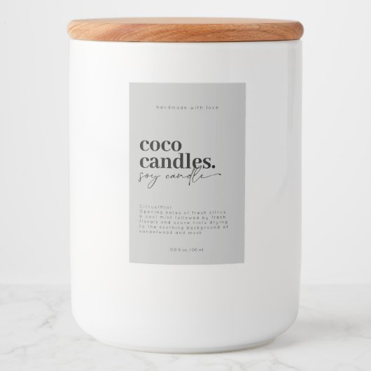 Modern Candle Label Lebensmitteletikett (Vorderseite)