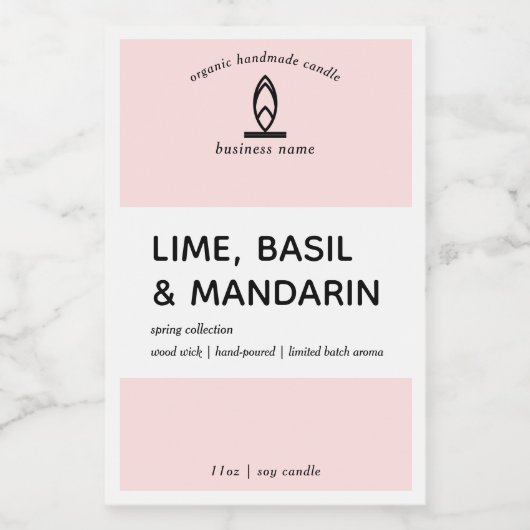 Modern Candle Label Lebensmitteletikett (Einzelnes Label)