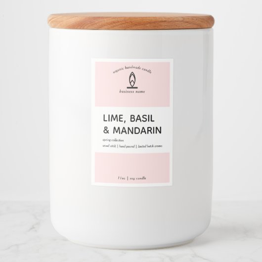 Modern Candle Label Lebensmitteletikett (Vorderseite)