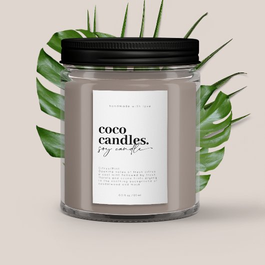 Modern Candle Label Lebensmitteletikett