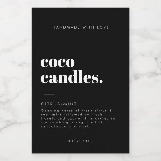 Modern Candle Label Lebensmitteletikett (Einzelnes Label)