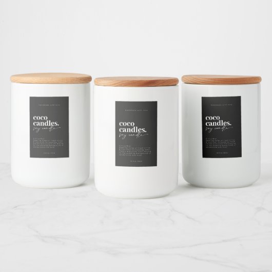 Modern Candle Label Lebensmitteletikett (Flaschen)