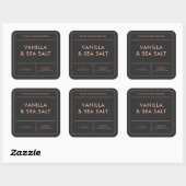 Modern Candle Label Quadratischer Aufkleber (Blatt)
